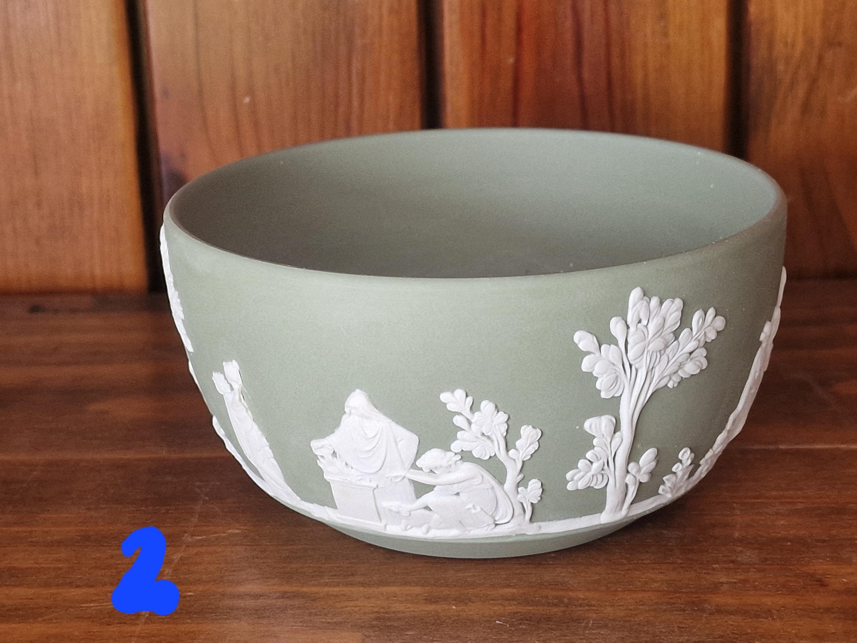 ビンテージ ウェッジウッド セージグリーン ジャスパーウェア ボウル