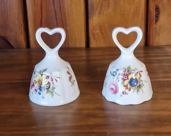 Pair of Vintage Hammersley bone china bells. Great for decorating the Christmas Tree.