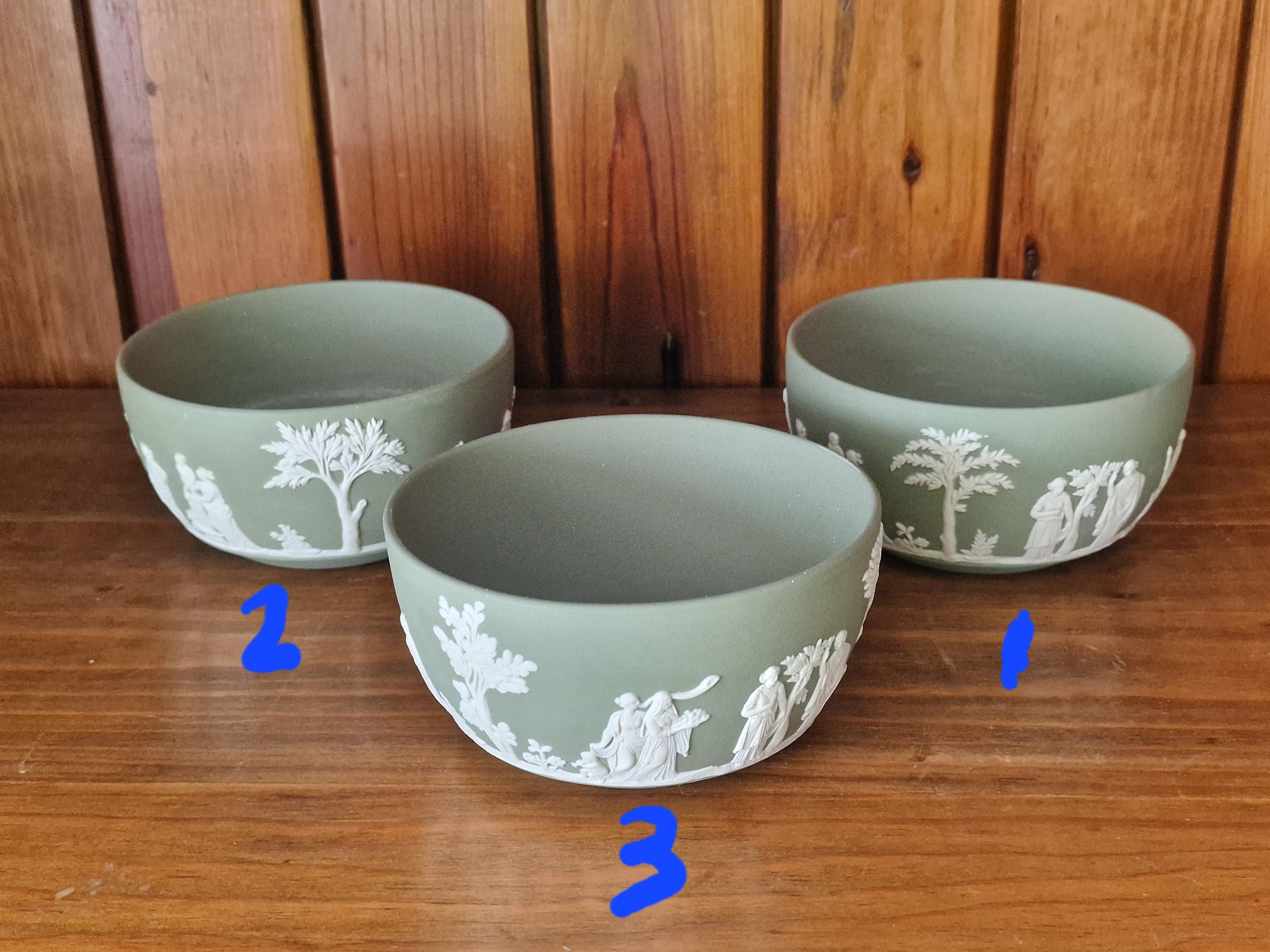 ヴィンテージ　ウェッジウッド　ジャスパーウエア　３点セット ビンテージ ウェッジウッド セージグリーン ジャスパーウェア