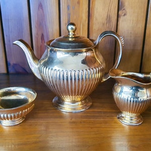 Vintage Grimwades Royal Winton Golden Age Teapot, creamer and sugar bowl set. Free UK postage.