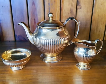 Vintage Royal Winton Grimwades “Golden Age” Teapot Set – Teapot, Milk Jug & Sugar Bowl – Art Deco Style Tea Set