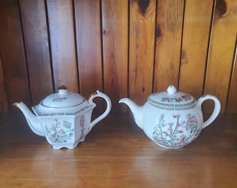 Vintage Indian Tree Teapots. Two available. One by Johnson Bros. and One by Sadler. Free Post in the UK.