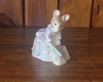 Vintage Royal Albert Beatrix Potter Figurine: Hunca Munca Sweeping