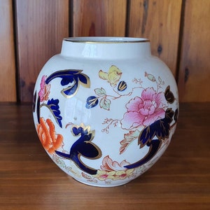 Mason&#39;s patent ironstone Blue Mandalay Ginger Jar without lid.