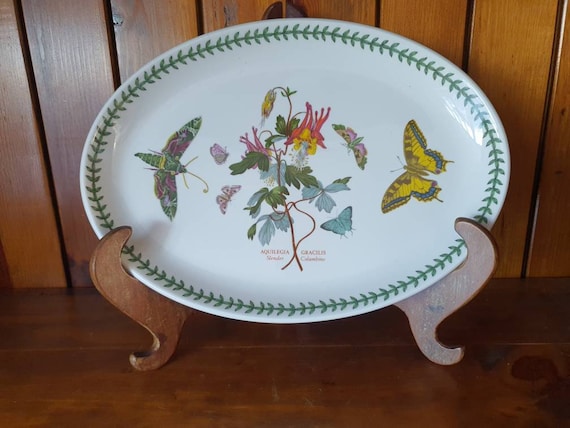 Vintage Portmeirion Botanic Garden 33cm Oval Platter. Slender Columbine Pattern by Susan Williams Ellis. Free Post in UK. Etsy Canada