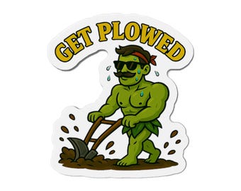 Get Plowed Gardening Gnome Magnet | Die-Cut Refrigerator Magnet | Plant Lover Magnet