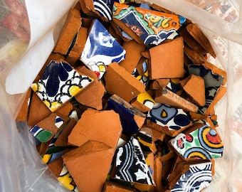 Authentic Mexican Talavera Tile Shards – Colorful Broken Ceramic Mosaic Pieces by the Pound – DIY Mosaic Supply for Crafts & Garden Art