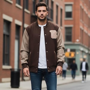 Hotline Miami Collegejacke – Woll-Bomberjacke im Letterman-Stil, B-Logo-Gamer-Cosplay-Kostüm