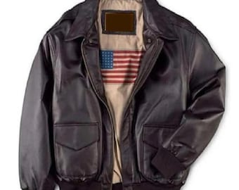 Mens A2 Leather Bomber Jacket