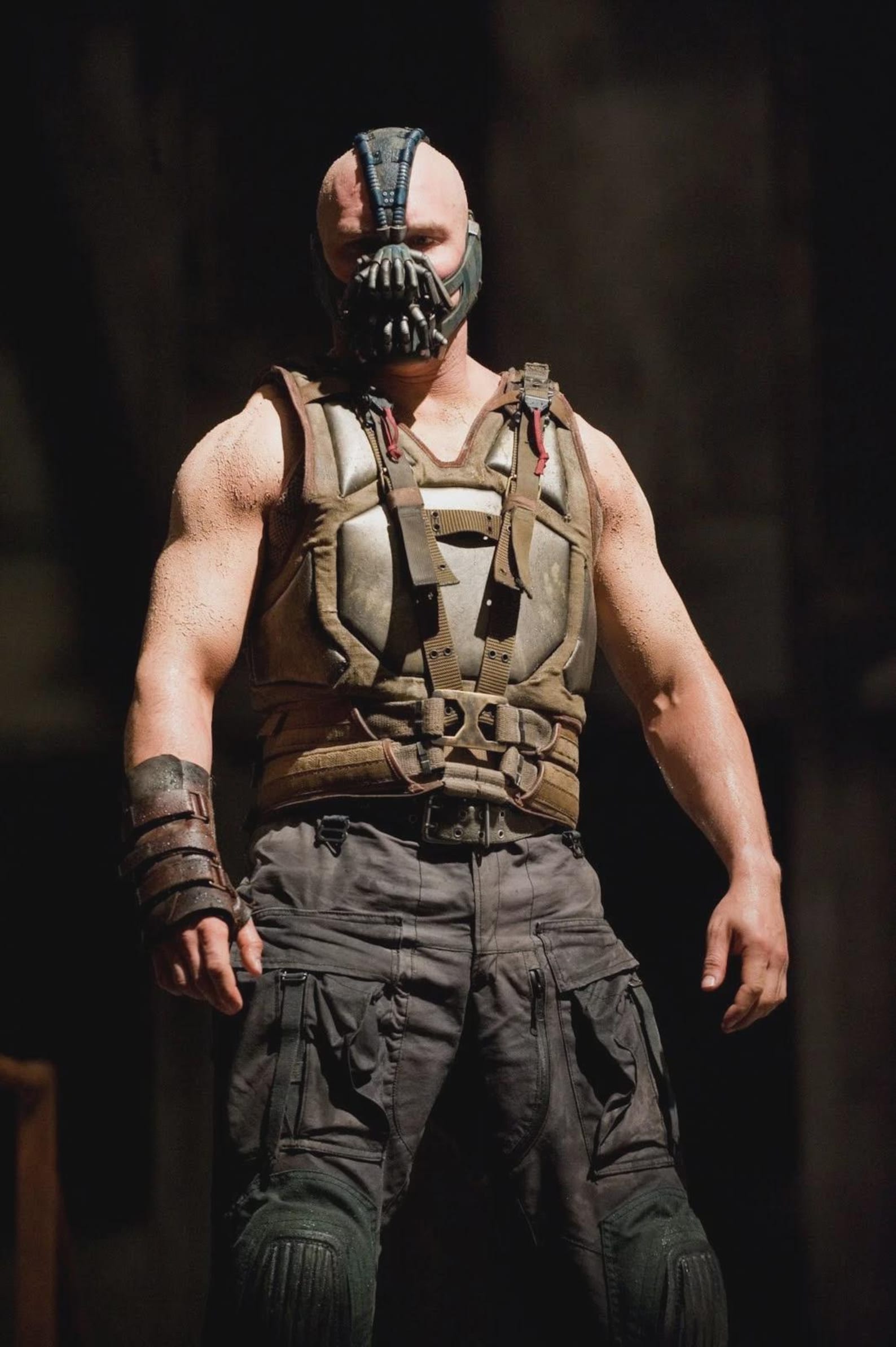 Mens Dark Military Bane Vest - Tom Hardy Cosplay Rises Knight Costume ...