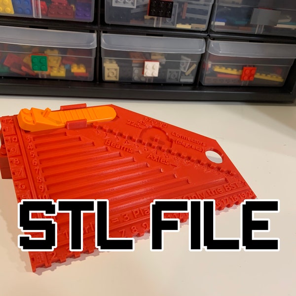 STL File for 3D Printing - The BST - Brick Sizing Tool - all brick system compatible ruler and piece sizer