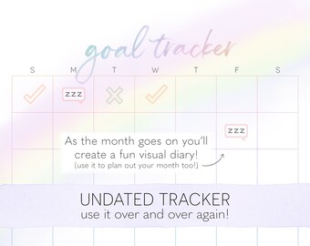 Daily Goal Tracker | Goal Calendar | Digital Download | Printable | Over the Rainbow