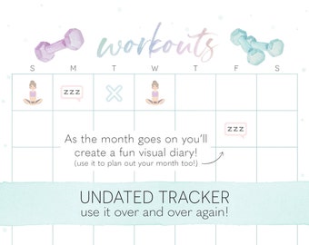 Daily Workouts Tracker | Workout Calendar | Digital Download | Printable