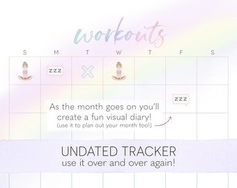 Daily Workouts Tracker | Workout Calendar | Digital Download | Printable | Over the Rainbow