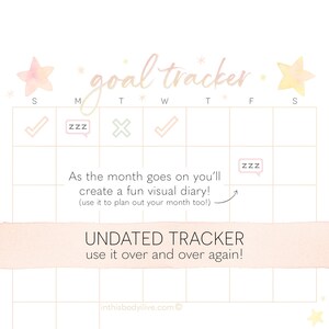 Daily Goal Tracker Goal Calendar Digital Download Printable image 1