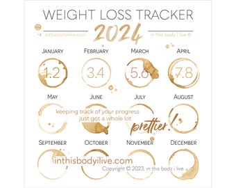 Weight Loss Tracker 2024 | Weight Loss Template | Digital Download | Coffee Break
