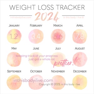 Weight Loss Tracker 2024 Weight Loss Planner Digital Download Life's Peachy image 1