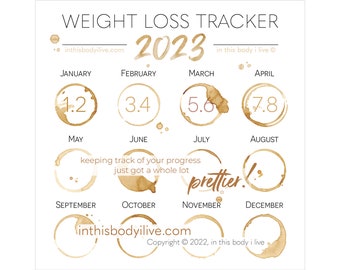 Weight Loss Tracker 2023 | Weight Loss Template | Digital Download | Coffee Break