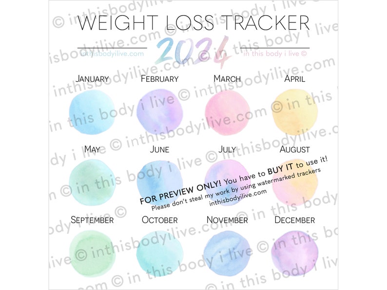 Weight Loss Tracker 2024 Instagram Weight Tracker Digital Download Over the Rainbow image 3