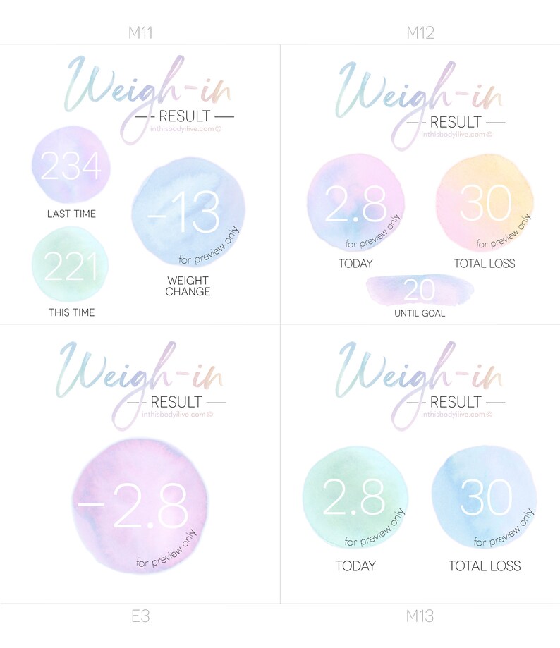 Mega Pack Weigh-in, Progress Goals Weight Loss Tracker Digital Download Over the Rainbow image 6