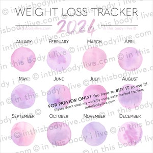 Weight Loss Tracker 2024 Instagram Weight Loss Tracker Digital Download Pretty in Pink image 3