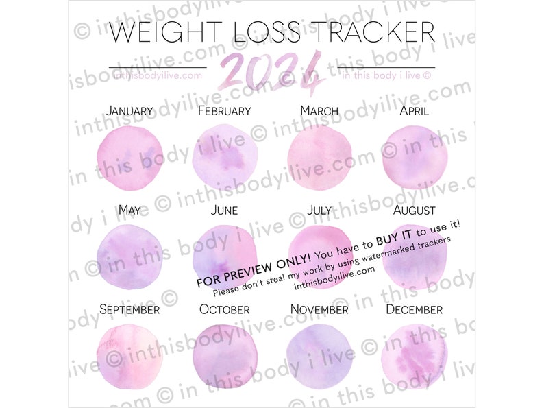 Weight Loss Tracker 2024 Instagram Weight Loss Tracker Digital Download Pretty in Pink image 3