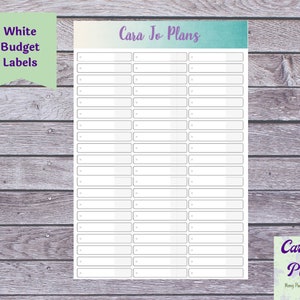 BUDGET STICKERS - White - Fits Erin Condren Monthly View