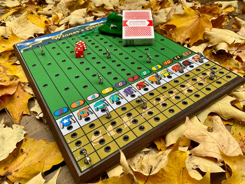 PERSONALIZED Magnetic Horse Race Board Game 'Winner's Circle' Tabletop Game No Roller Tray