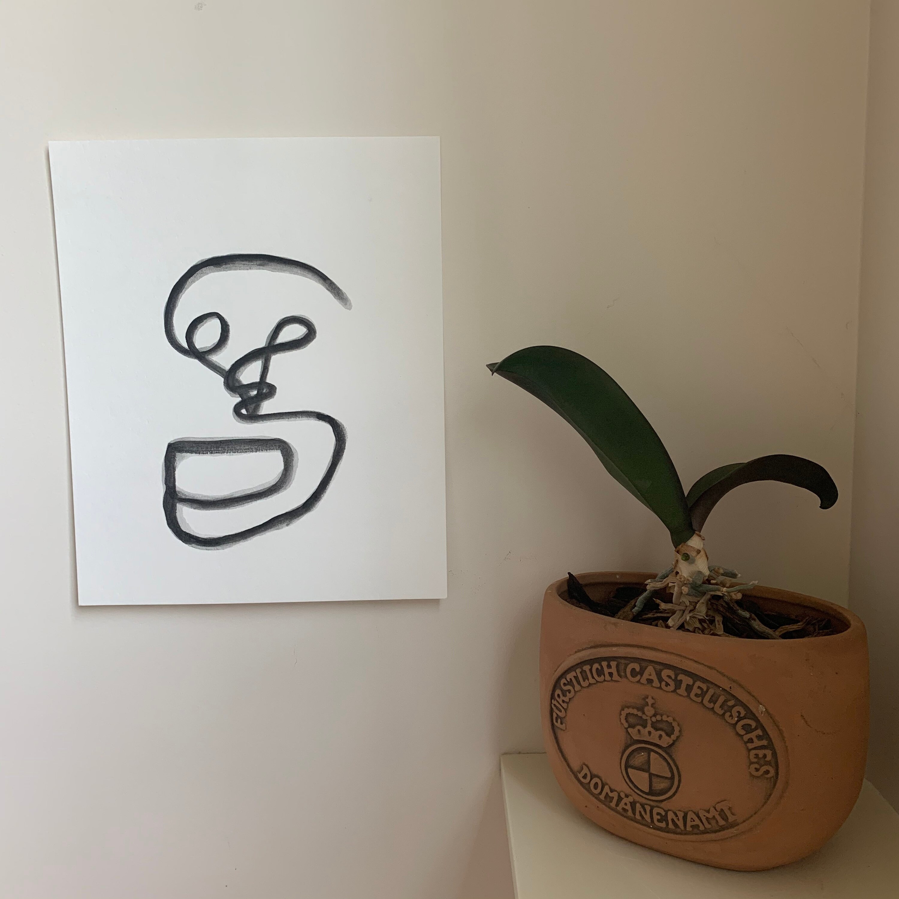 Gouache black and white painting on watercolor paper 11x9 Etsy