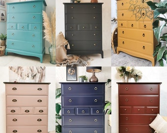 Spray painted to Order - Stag Tallboy chest of drawers - Choose your colour