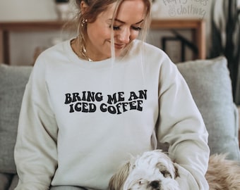 Eiskaffee Sweatshirt • Lustiger Kaffeeliebhaber Rundhalsausschnitt