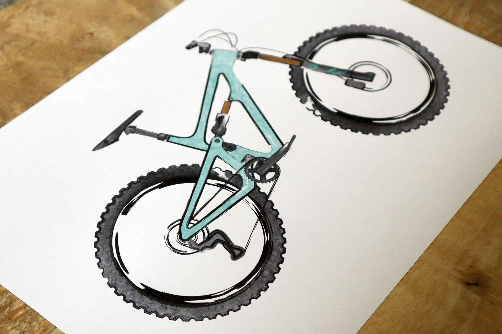 Personalised Mountain Bike Art A4 Print MTB Road Bike Etsy