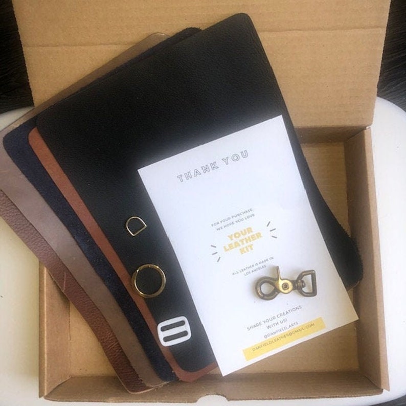 Leather Starter Kit Leather for Beginners DIY Leather Kit Etsy