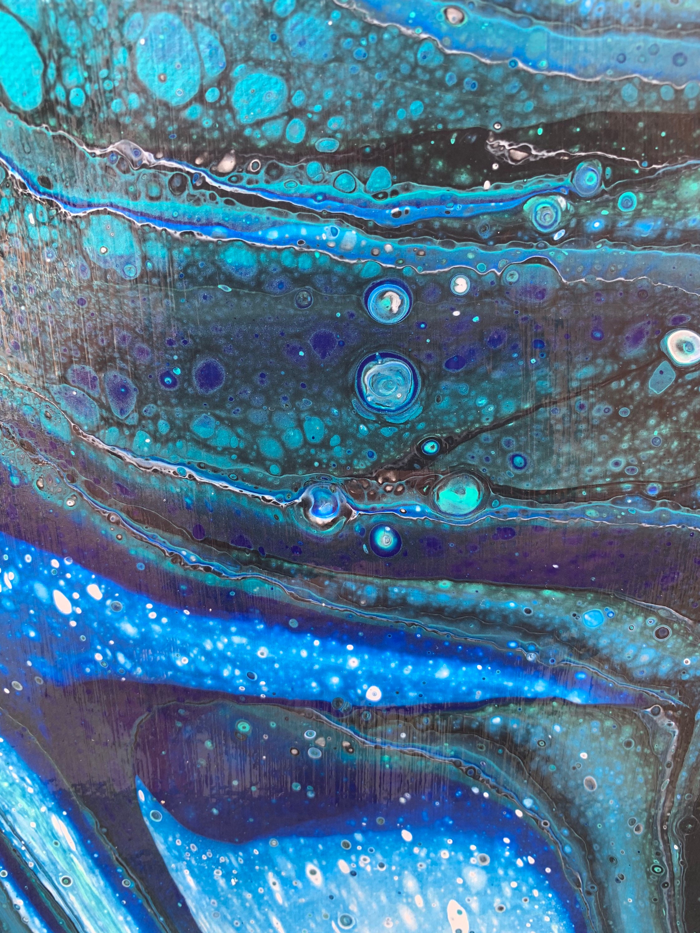 8x10 Stretched Canvas Acrylic Pouring Abstract Art/ Celestial Etsy