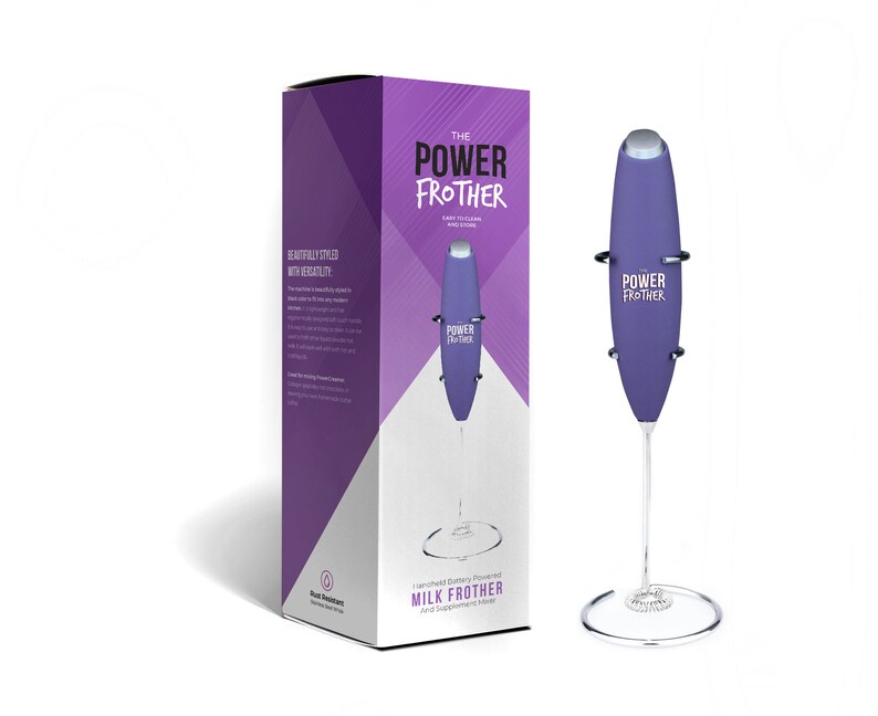 Power Milk Frother Handheld Frother Highpowered Battery Etsy