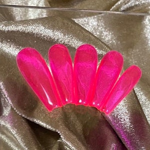 Long Coffin Nails READY TO SHIP - Pink Jelly Nails (medium )