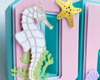 Under the sea birthday, under the sea Party decorations, Under the sea party supplies, Mermaid center piece, One banner, Mermaid party