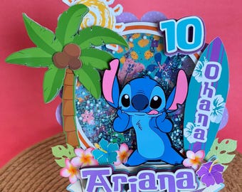 Adorno para tarta de Stitch, decoraciones para fiestas de Stitch, suministros para fiestas de Stitch, centro de mesa de Stitch