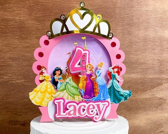 Princess cake topper, Disney princess cake topper, Belle cake topper