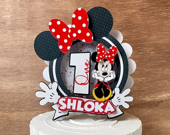 Minnie cake topper, Minnie birthday party, Minnie party decorations, minnie centerpiece, minnie banner, minnie personalized cake topper