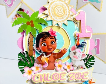 Moana cake topper, Moana Party Decorations, Moana party supplies, Moana Centerpiece