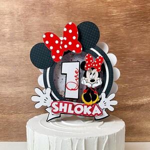 Minnie cake topper, Minnie birthday party, Minnie party decorations, minnie centerpiece, minnie banner, minnie personalized cake topper