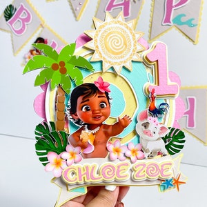 Moana cake topper, Moana Party Decorations, Moana party supplies, Moana Centerpiece