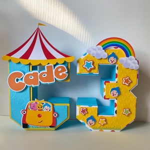 Payaso Plim Plim, Plim Plim decorations, Plim Plim party supplies, Plim Plim 3d letters