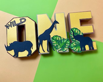 Safari Geburtstag Dekorationen, Safari 3d Buchstaben, Safari Tiere, Wild ein Geburtstag