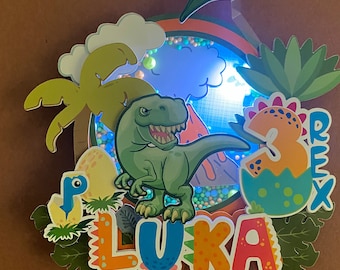 Personalized T-Rex Birthday Cake Topper: Dinosaur Party Decor