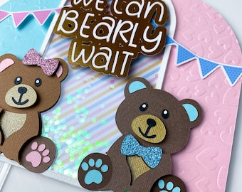 Gender reveal, Girl or boy, Gender reveal cake topper decoration, Party decor, Teddy bear cake topper, Baby shower, baby on board
