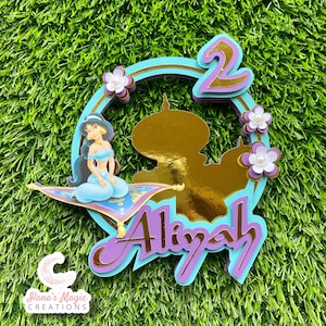 Princess jasmine cake topper, Aladdin cake topper, Princess cake topper