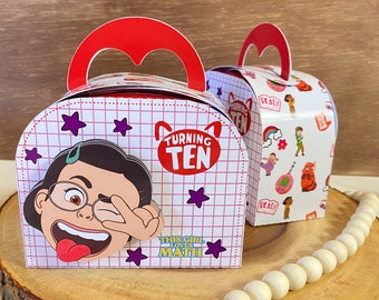 Turning Red Favor Box, Turning Red party decor, Turning Red Birthday, Turning Red Birthday decoration, Turning red cake topper