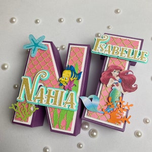 Little Mermaid 3D letters, Mermaid Party decorations, Little Mermaid party supplies, Mermaid center piece, Mermaid banner